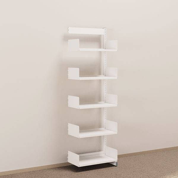 Kontorreol p&aring;bygningssektion i st&aring;l til gulv 1900x600x300mm hvid