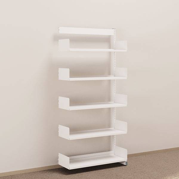 Kontorreol p&aring;bygningssektion i st&aring;l til gulv 1900x900x300mm hvid