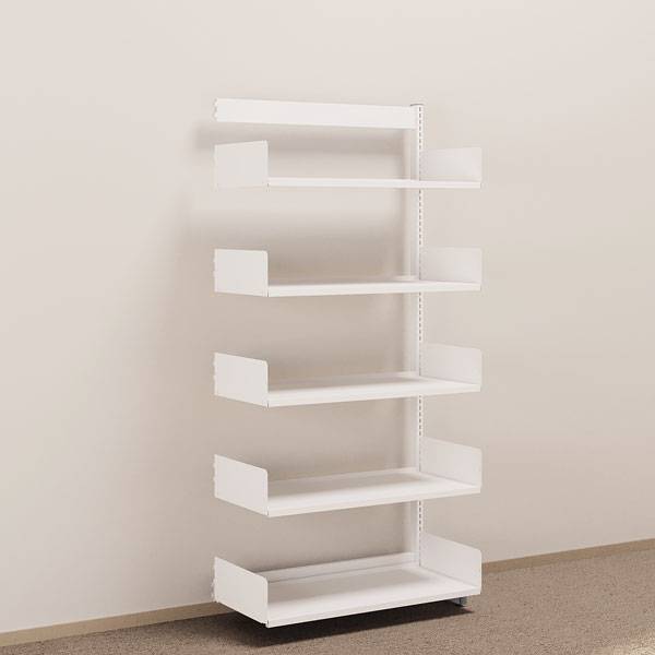 Kontorreol p&aring;bygningssektion i st&aring;l til gulv 1900x900x400mm hvid