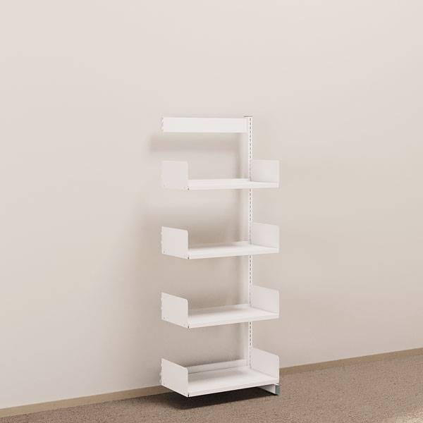 Kontorreol p&aring;bygningssektion i st&aring;l til gulv 1600x600x300mm hvid