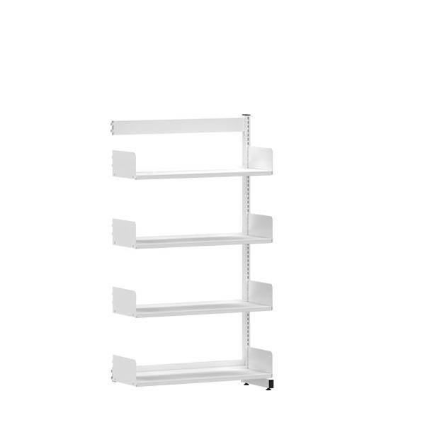 Kontorreol påbygningssektion i stål til gulv 1600x900x300mm hvid