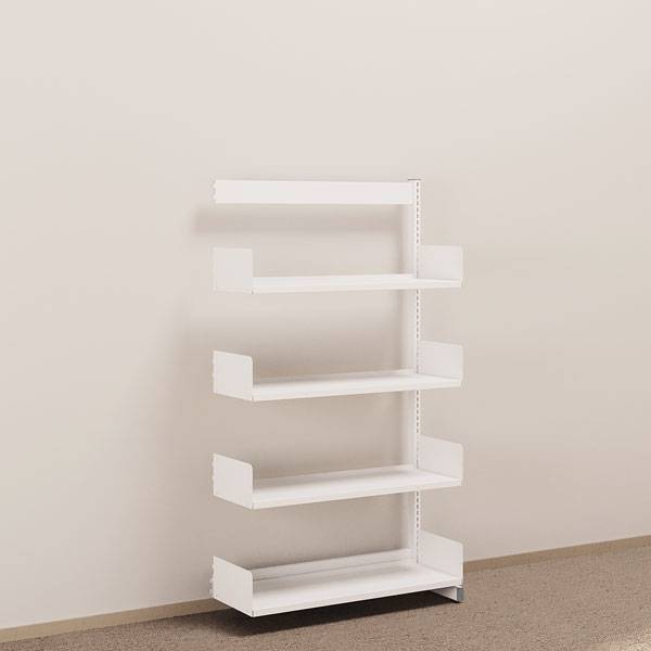 Kontorreol p&aring;bygningssektion i st&aring;l til gulv 1600x900x300mm hvid