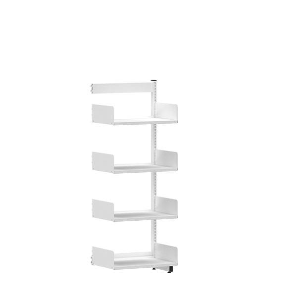 Kontorreol påbygningssektion i stål til gulv 1600x600x400mm hvid