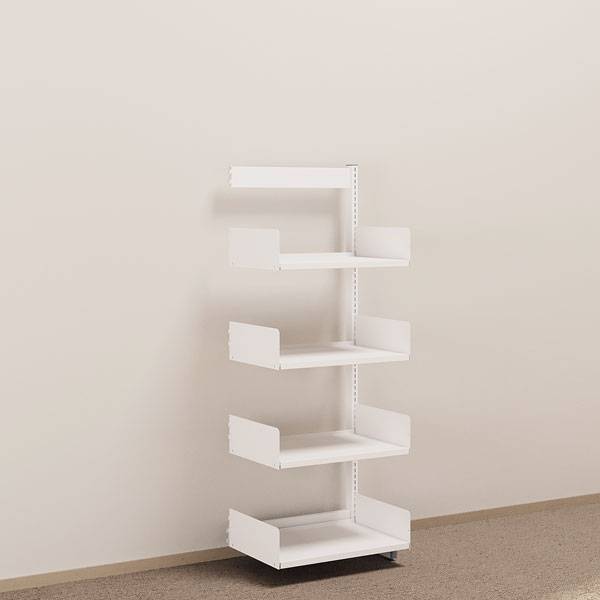 Kontorreol p&aring;bygningssektion i st&aring;l til gulv 1600x600x400mm hvid