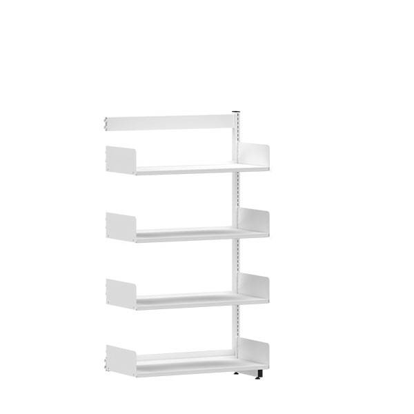 Kontorreol påbygningssektion i stål til gulv 1600x900x400mm hvid