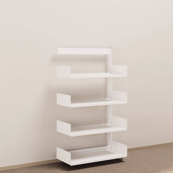 Kontorreol p&aring;bygningssektion i st&aring;l til gulv 1600x900x400mm hvid