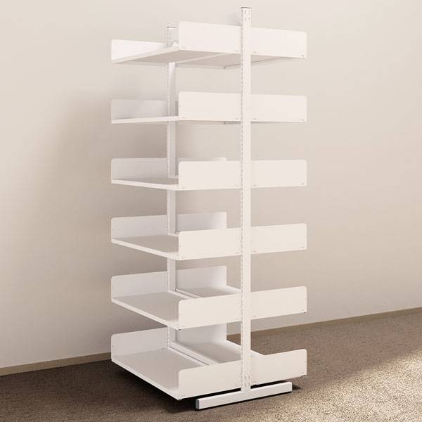 Kontorreol i st&aring;l til gulv 2200x900x400mm hvid tosidig grundsektion