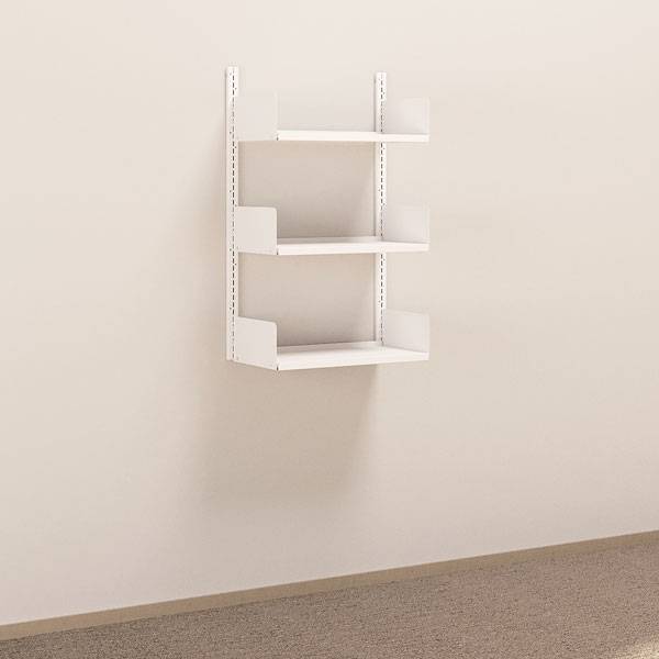 Kontorreol i st&aring;l til v&aelig;g 1000x600x300mm hvid grundsektion