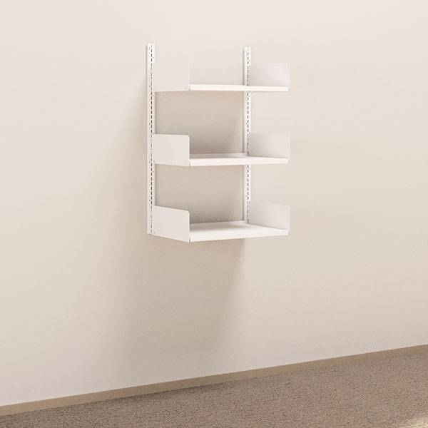 Kontorreol i st&aring;l til v&aelig;g 1000x600x400mm hvid grundsektion