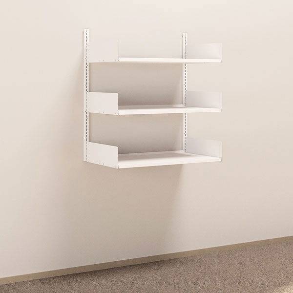 Kontorreol i st&aring;l til v&aelig;g 1000x900x500mm hvid grundsektion