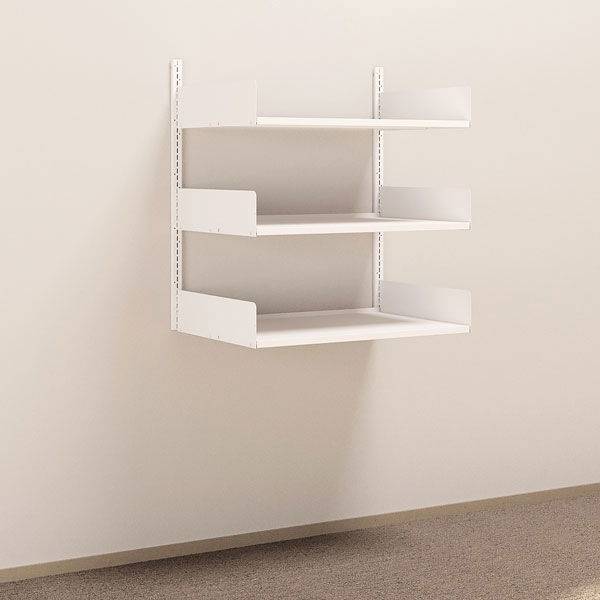 Kontorreol i st&aring;l til v&aelig;g 1000x900x600mm hvid grundsektion