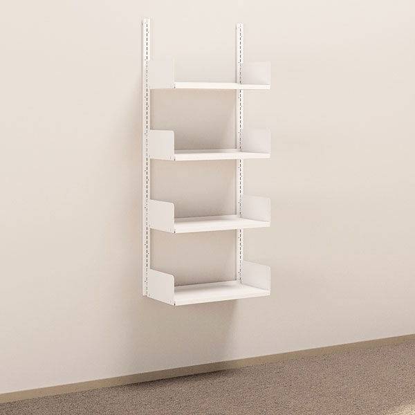 Kontorreol i st&aring;l til v&aelig;g 1500x600x300mm hvid grundsektion