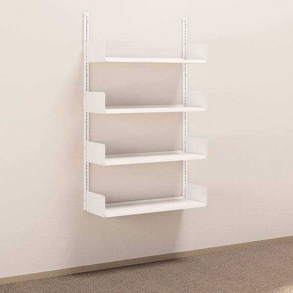 Kontorreol i st&aring;l til v&aelig;g 1500x900x300mm hvid grundsektion