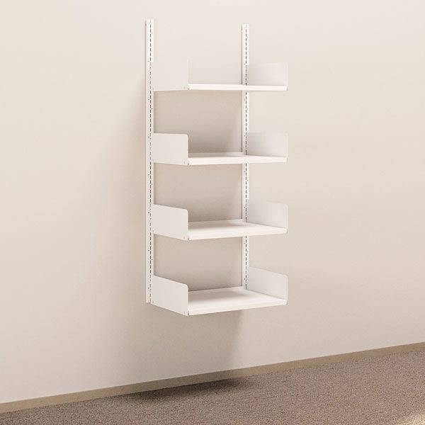 Kontorreol i st&aring;l til v&aelig;g 1500x600x400mm hvid grundsektion