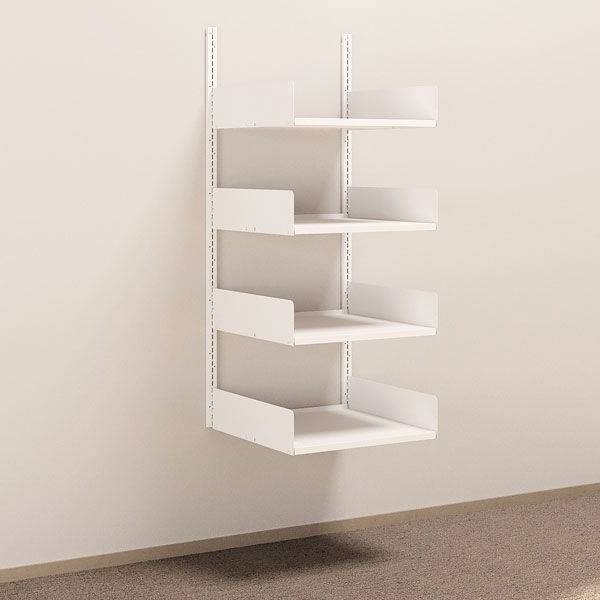 Kontorreol i st&aring;l til v&aelig;g 1500x600x600mm hvid grundsektion