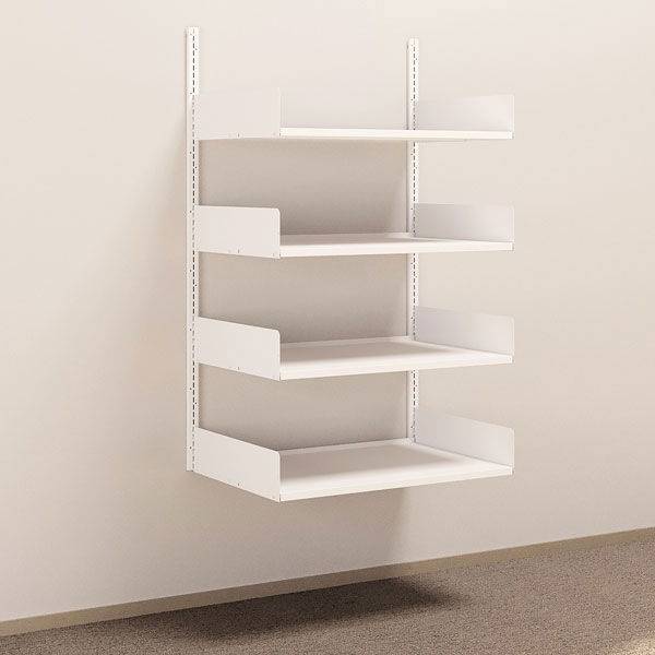 Kontorreol i st&aring;l til v&aelig;g 1500x900x600mm hvid grundsektion