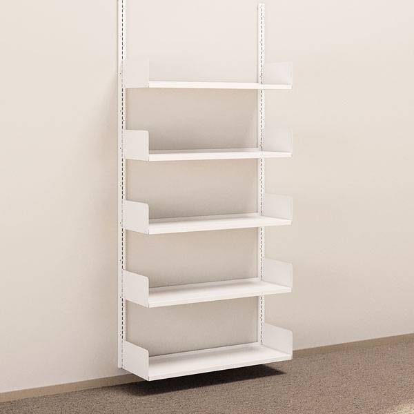 Kontorreol i st&aring;l til v&aelig;g 2000x900x300mm hvid grundsektion