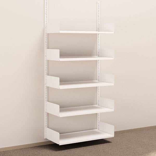 Kontorreol i stål til væg 2000x900x400mm hvid grundsektion