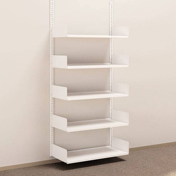 Kontorreol i st&aring;l til v&aelig;g 2000x900x400mm hvid grundsektion