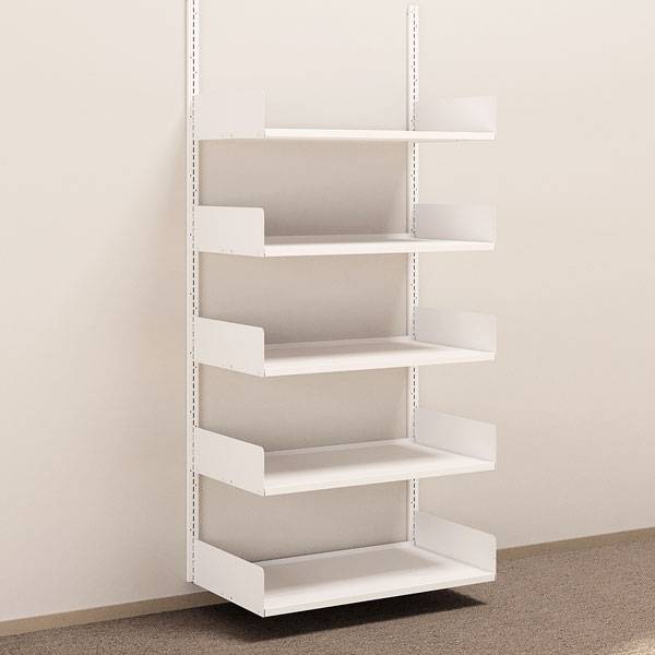 Kontorreol i st&aring;l til v&aelig;g 2000x900x500mm hvid grundsektion