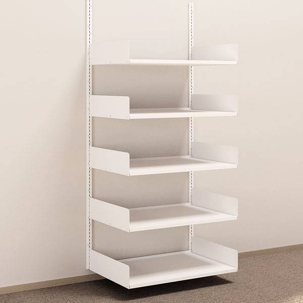 Kontorreol i stål til væg 2000x900x600mm hvid grundsektion