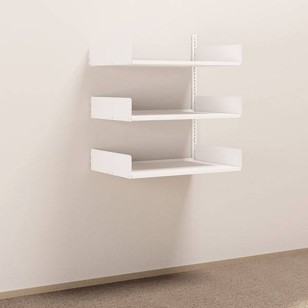 Kontorreol i st&aring;l til v&aelig;g 1000x900x600mm hvid p&aring;bygningssektion