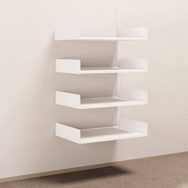 Kontorreol i stål til væg 1500x900x600mm hvid påbygningssektion