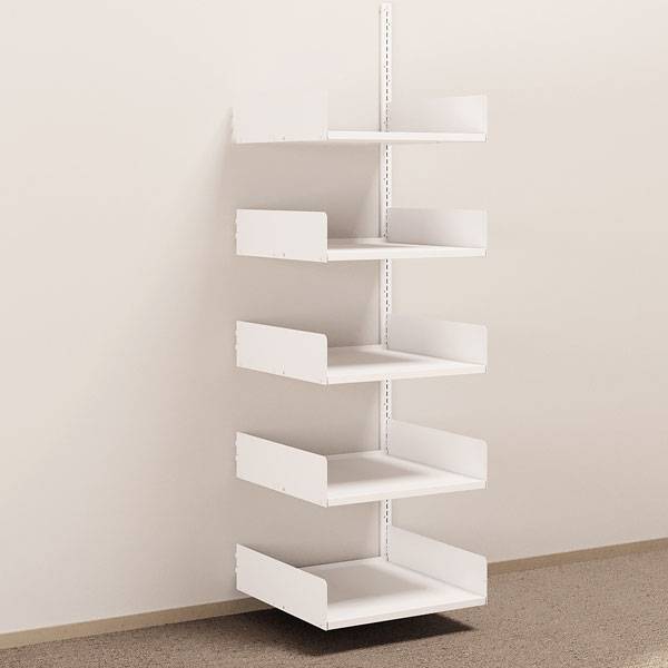 Kontorreol i st&aring;l til v&aelig;g 2000x600x600mm hvid p&aring;bygningssektion