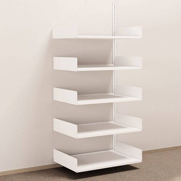 Kontorreol i st&aring;l til v&aelig;g 2000x900x600mm hvid p&aring;bygningssektion