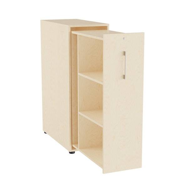 Office Towerskab 120x40cm venstre &aring;bning birk med alugr&aring;t greb