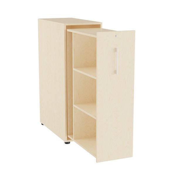 Office Towerskab 120x40cm venstre &aring;bning birk med hvidt greb