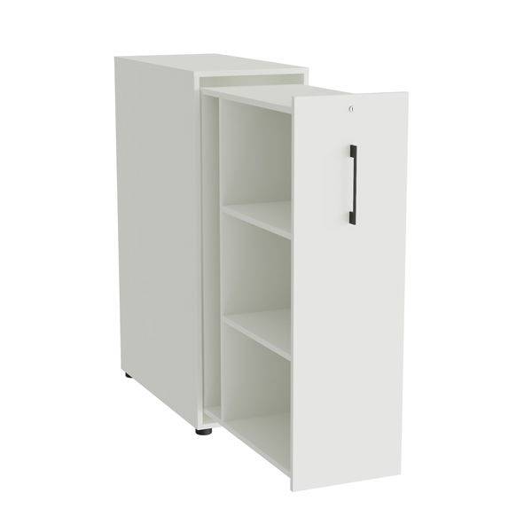 Office Towerskab 120x40cm venstre &aring;bning hvid med sort greb