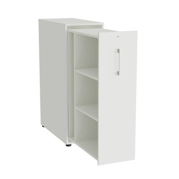 Office Towerskab 120x40cm venstre &aring;bning hvid med alugr&aring;t greb