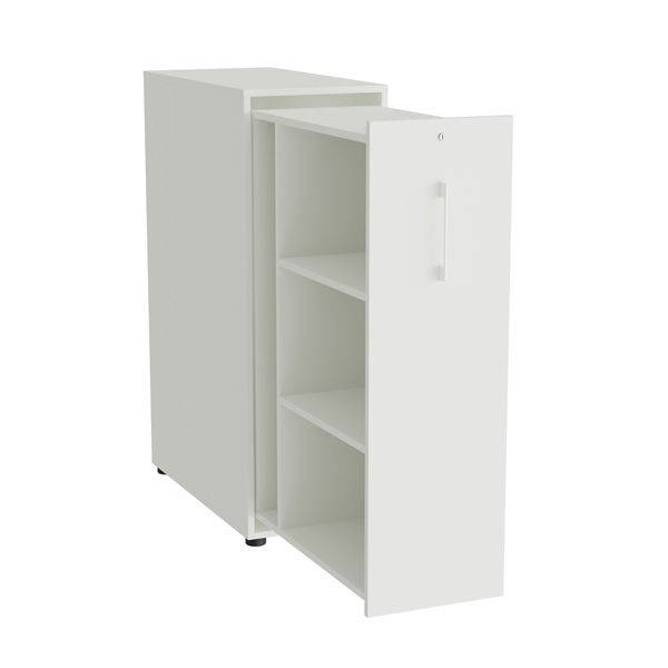 Office Towerskab 120x40cm venstre &aring;bning hvid med hvidt greb