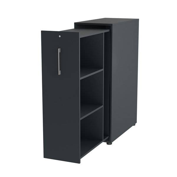 Office Towerskab 120x40cm h&oslash;jre &aring;bning antracit med alugr&aring;t greb