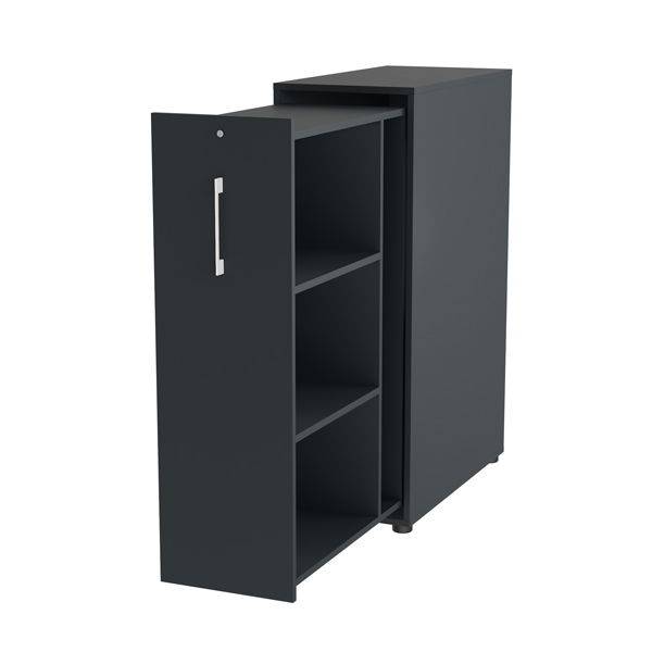 Office Towerskab 120x40cm h&oslash;jre &aring;bning antracit med hvidt greb