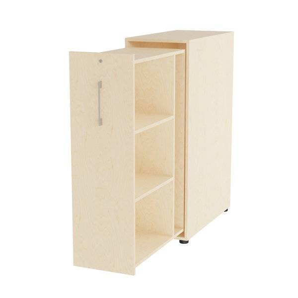 Office Towerskab 120x40cm h&oslash;jre &aring;bning birk med alugr&aring;t greb