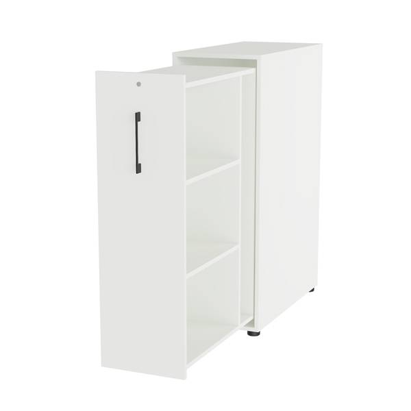 Office Towerskab 120x40cm højre åbning hvid med sort greb