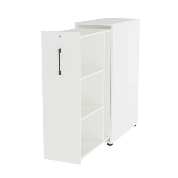 Office Towerskab 120x40cm h&oslash;jre &aring;bning hvid med sort greb