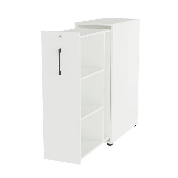 Office Towerskab 120x40cm h&oslash;jre &aring;bning hvid med sort greb