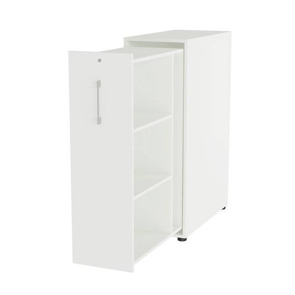 Office Towerskab 120x40cm h&oslash;jre &aring;bning hvid med alugr&aring;t greb