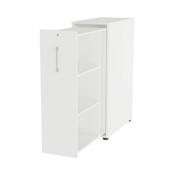 Office Towerskab 120x40cm h&oslash;jre &aring;bning hvid med alugr&aring;t greb