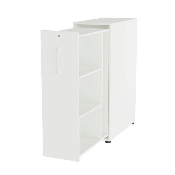 Office Towerskab 120x40cm h&oslash;jre &aring;bning hvid med hvidt greb