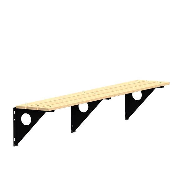 Garderobeb&aelig;nk til v&aelig;g 2000mm i lakeret fyr