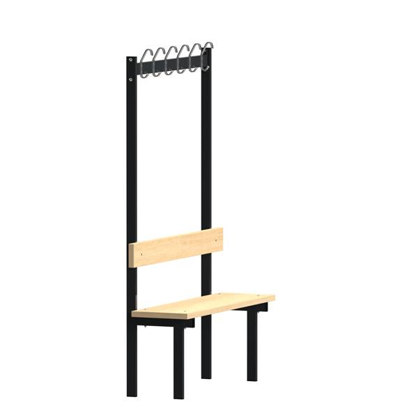 Enkeltsidet garderobestativ med kroge til t&oslash;j 1100mm ask