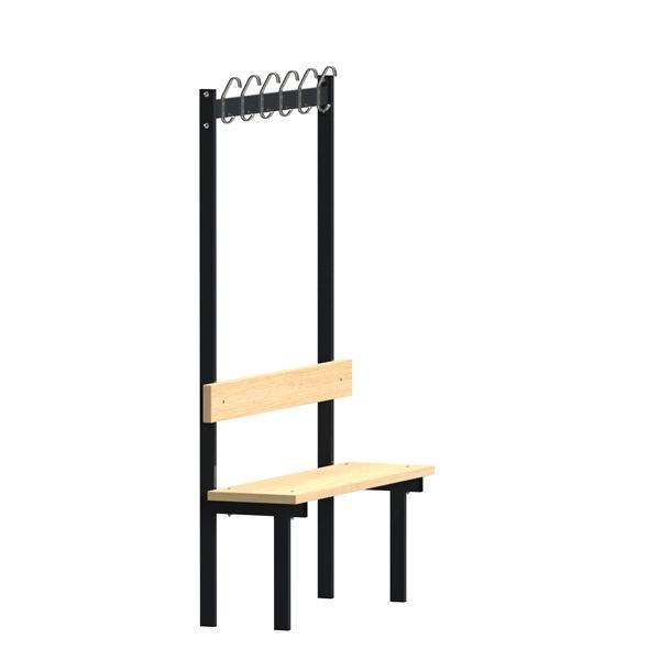 Enkeltsidet garderobestativ med kroge til t&oslash;j 1100mm ask