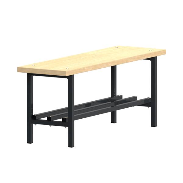 Garderobebænk fritstående med skohylde 1100mm ask laminat