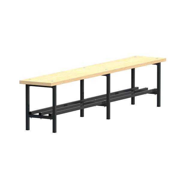 Garderobebænk fritstående med skohylde 2000mm ask laminat