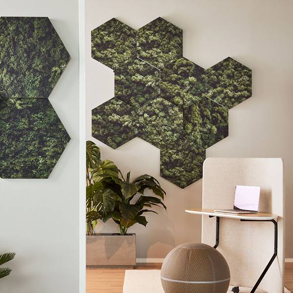 Honey lydabsorbent v&aelig;gabsorbent Moss, pakke med 6 paneler