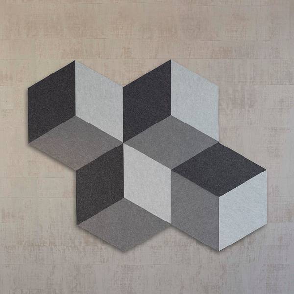 Cubism Ash lydabsorberende v&aelig;gabsorbent, pakke med 12 paneler